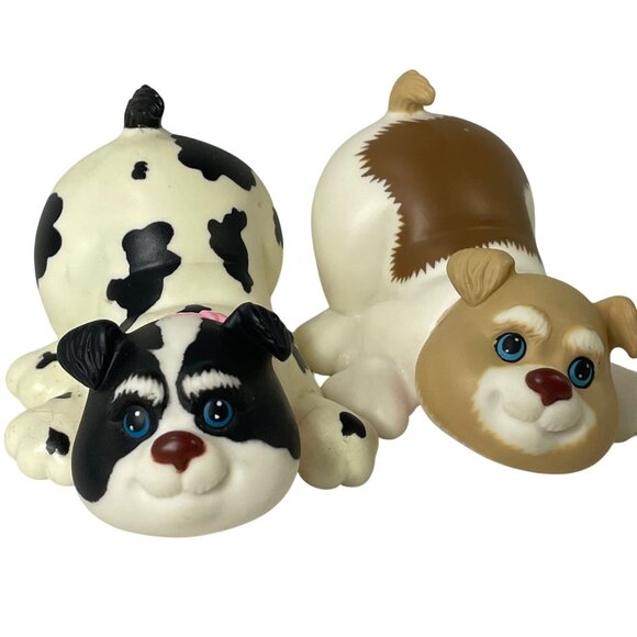 2 Vintage Hasbro Puppy Surprise Funtime Babies White Dog Pup Figures Rare - Picture 2 of 9
